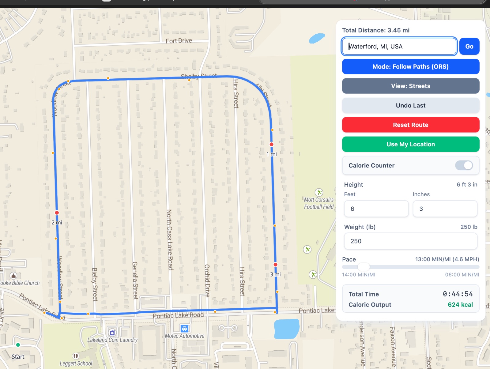 Map Pedometer App