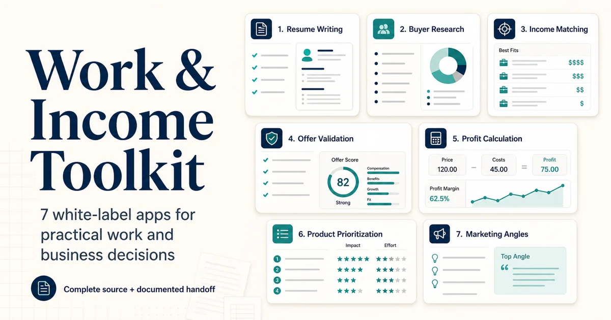 Work & Income Toolkit: 7 Browser Apps